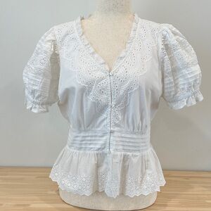 Delicate White Lace Blouse for Women